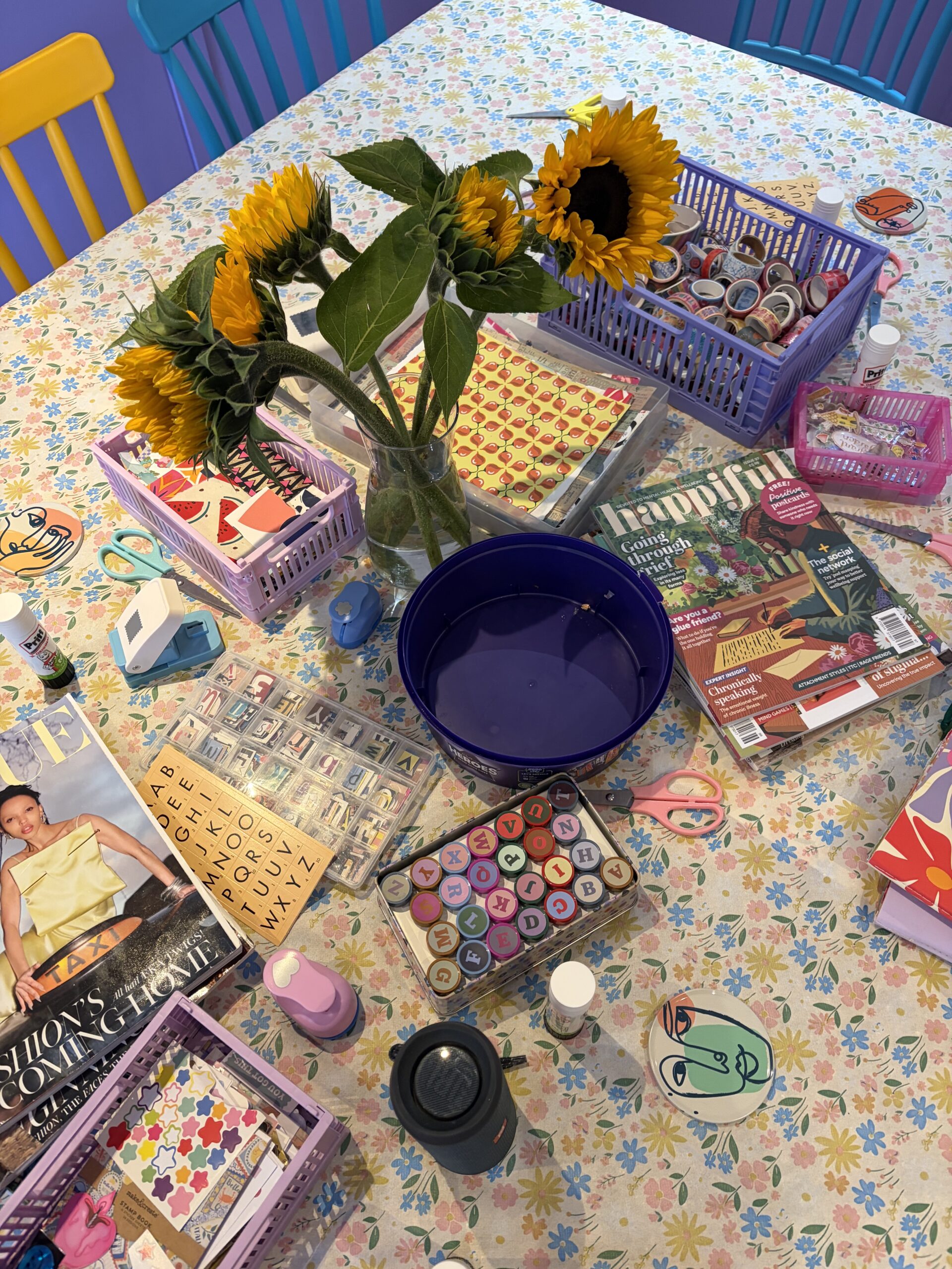 Colourful studio details